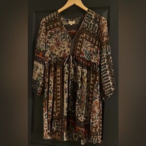 PIKO 1988 Boho Style Floral Mix Babydoll Style Dress SZ: Medium